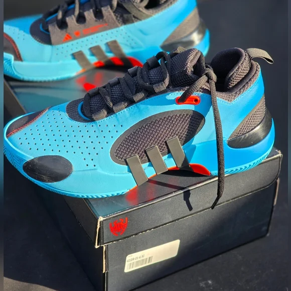 Blue and Black Adidas Don Issue 5 with Red Accents In Size 6.5 Y/Men (Like New) - Picture 1 of 16